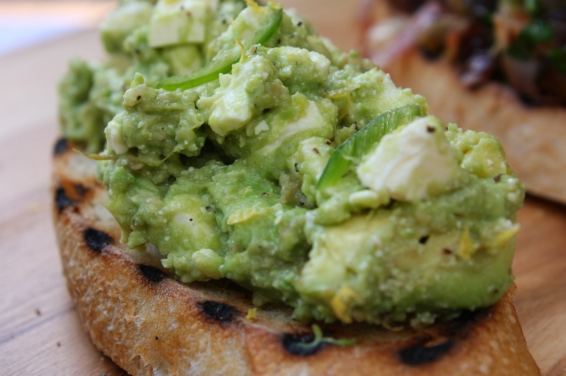 Bruschetta - avocado closeup resized